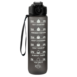 Botella Deportiva Motivacional Blanco 1L Con Pico S...
