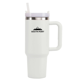 Vaso Termico Blanco 1200Ml Con Manija Y Sorbete