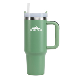 Vaso Termico Verde 1200Ml Con Manija Y Sorbete