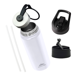 Botella Térmica Blanca Deportiva 540 Ml 3 Tapas Ace...