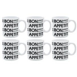 Set X 6 Jarros Mug Taza 270Cc Bon Appetit Cafe Te L...