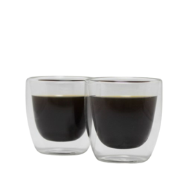 Set X 2 Tazas Café Pocillos Vasos Vidrio Termicos Do...