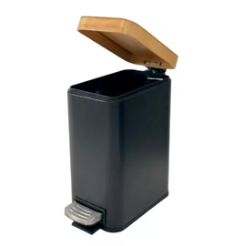Cesto De Basura Rectangular Acero T/Bamboo 5Lts