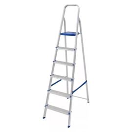 Escalera De Aluminio Plegable Tijera 120 Kg 6 Escal...