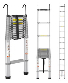 Escalera Telescópica De Aluminio Plegable 18.5 Pies...