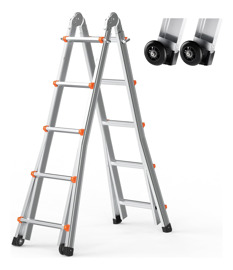Escalera Telescópica De Aluminio De 20 Pies, Plegab...