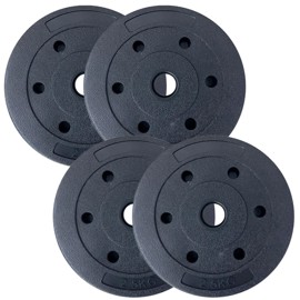 Discos Pesas 2.5Kg Pvc Mancuernas Barra 30Mm Combo X...