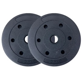 Discos Pesas 2.5Kg Pvc Mancuernas Barra 30Mm Combo X...