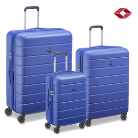Set De 3 Valijas Lagos Rigida 4 Ruedas 360 Azul Tsa