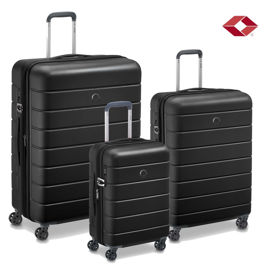 Set De 3 Valijas Lagos Rigida 4 Ruedas 360 Negro Ts...
