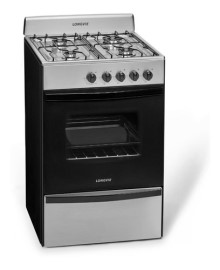 Cocina A Gas Longvie 12231x 56cm Inox Cajón Parrilla