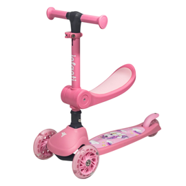 Monopatín 2 En 1 Plegable K4 Rosa