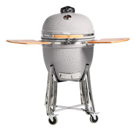 Parrilla Kamado Kadu K21 Ahumador Ceramico Blanco