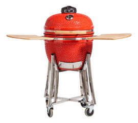 Parrilla Kamado Kadu K18 Ahumador Ceramico Rojo