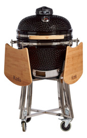 Parrilla Kamado Kadu K18 Ahumador Ceramico Negro
