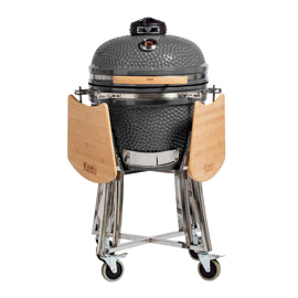 Parrilla Kamado Kadu K18 Ahumador Ceramico Gris