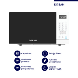 Microondas Digital 20 L Blanco  Hmd20arbb0