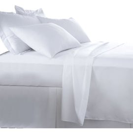 Juego De Sábanas Percal 180 Hilos King Size Blanca