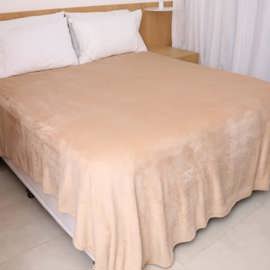 Frazada Polar Flannel Queen Size Color Camel