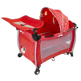 Cuna Doble Piso Con Cambiador Rojo