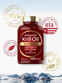 Aceite De Krill  Antarctic 2000 Mg 120 Cápsulas Blan...