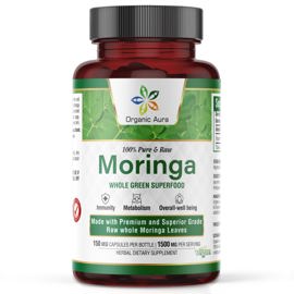 Cápsulas De Hoja De Moringa Organic Aura 1500 Mg 150...
