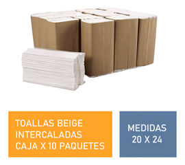 3 Cajas De Toallas De Papel Doblada Intercalada Beig...