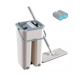 Trapeador Balde Escurridor 2 Mopas  Limpieza 360 Pañ...