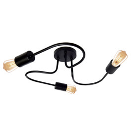 Plafon Savannah 3 Luces Negro Apto Led E27 Lampara D...