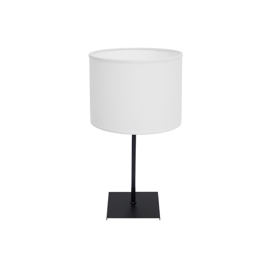 Lampara Velador Ches 1 Luz Negro Pantalla Blanca