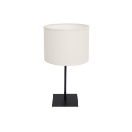 Lampara Velador Ches 1 Luz Negro Pantalla Natural
