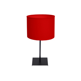 Lampara Velador Ches 1 Luz Negro Pantalla Rojo