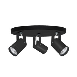 Aplique De Techo Cily Eco 3 Luces Negro