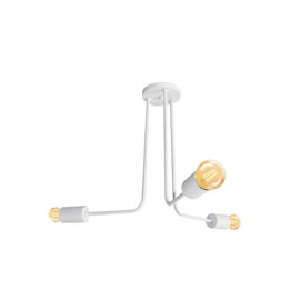 Lampara Plafon Milo 3 Luces Blanco Brazo Curvo Deco