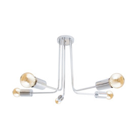 Lampara Plafon Milo 5 Luces Cromo Brazo Curvo Deco