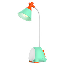 Lámpara De Escritorio Dinosaurios Verde  Con Luz Noc...