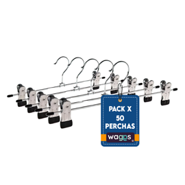 Pack De 50 Perchas Metálicas Ganchos Para Pantalones...