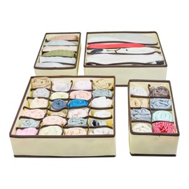 Organizador De Ropa Para Cajon M002 4 Piezas 45 Div...
