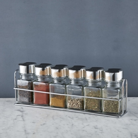 Set X 6 Pcs De Especieros De Vidrio Con Base