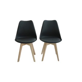 Set De 2 Sillas De Diseño Tulip Negras