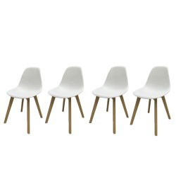 Set De 4 Sillas De Diseño Eames Blancas Patas Reforz...