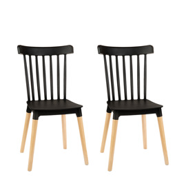Set De 2 Sillas De Diseño Windsor Negras