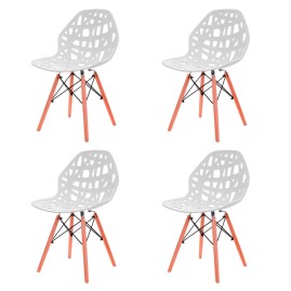 Set De 4 Sillas Akron Blancas
