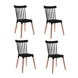 Juego De 4 Sillas Windsor Negras
