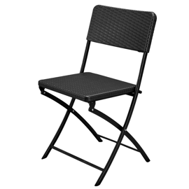 Silla Plegable Negra X4 Diseño Ratán Exterior
