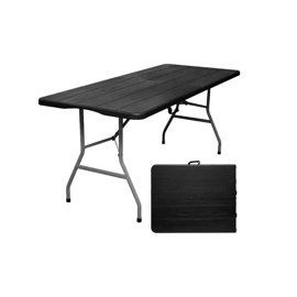 Mesa Plegable Picnic Simil Madera 1.80 Mts Color Neg...