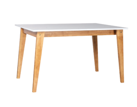 Mesa Escandinava Defrance 130Cm Base Miel Tapa Blan...