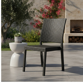 Silla De Plastico Negro Reforzadas Sin Apoyabrazos S...