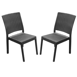 Juego De 2 Silla De Plastico Negro Reforzadas Sin Ap...