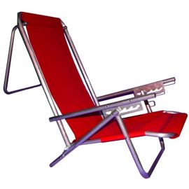 Reposera Roja Aluminio Baja 5 Pos. Coversol